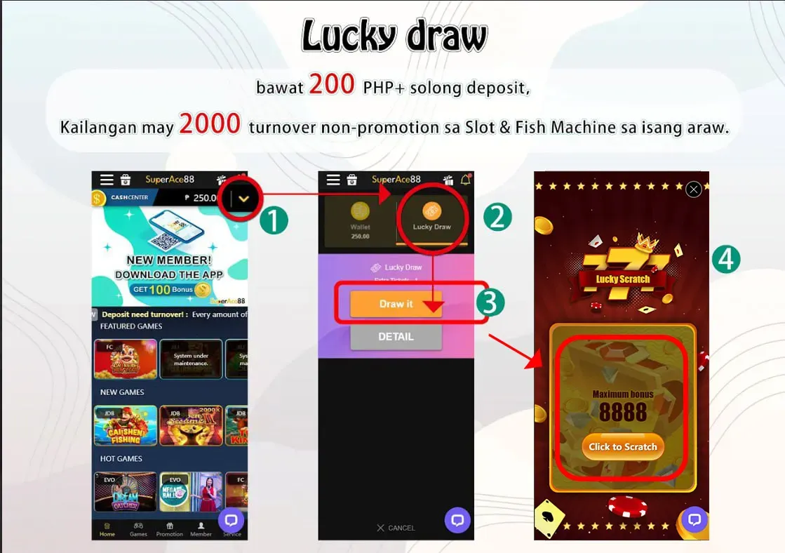 Lucky Draw Get 8888 Bonus